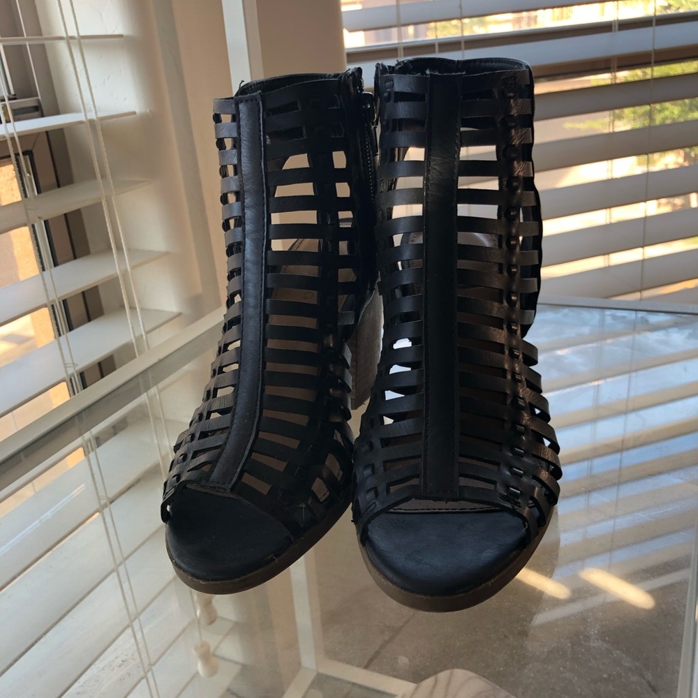 Black Cage Heels